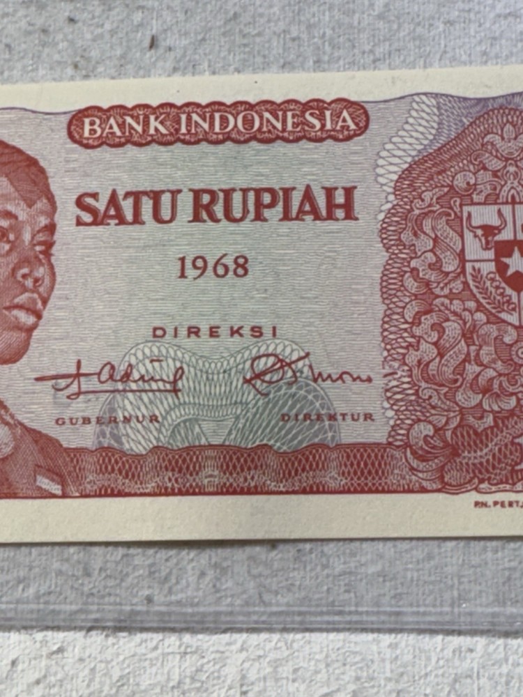 1968 Indonesia 1 Rupiah Banknote P# 102
