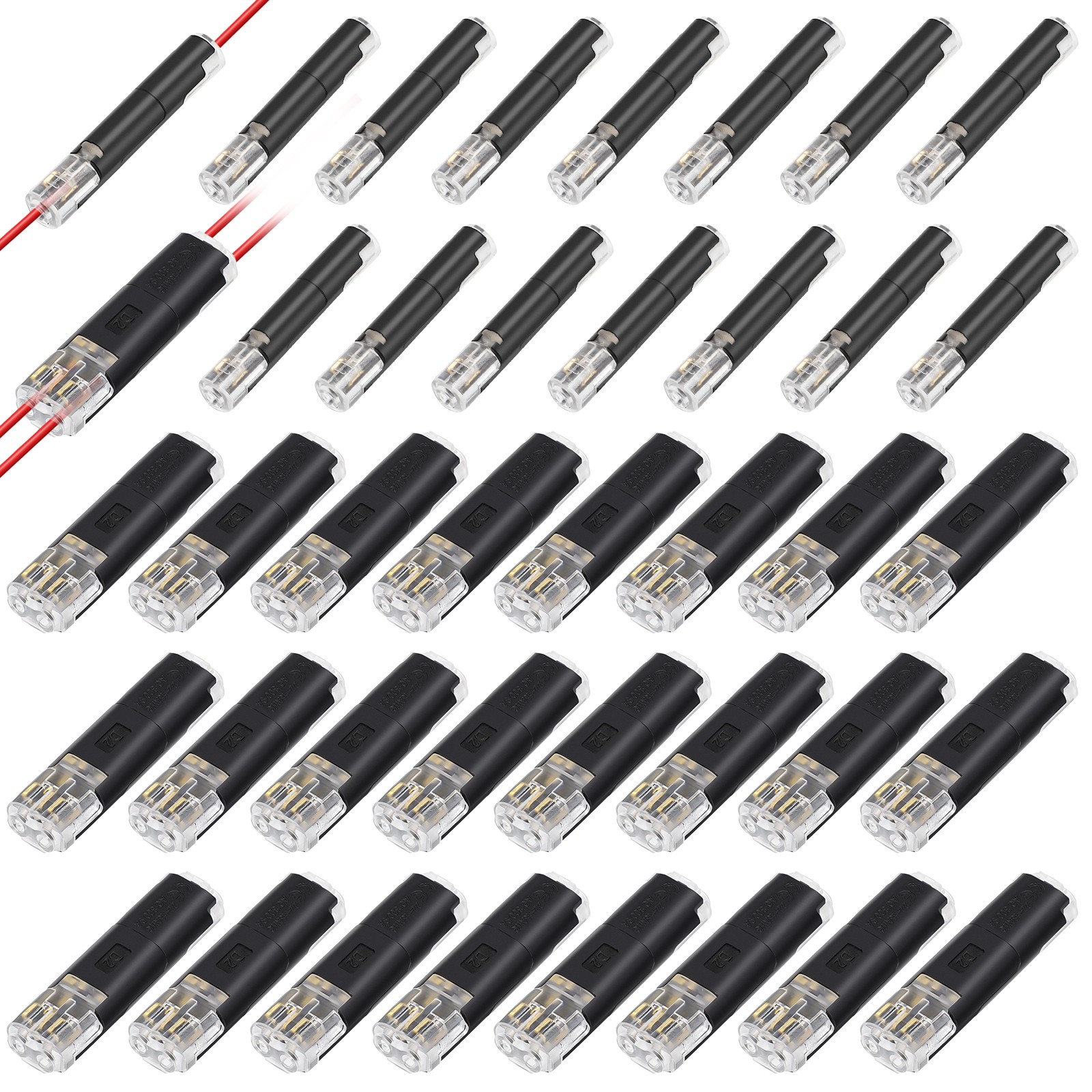 80PCS Plug-In Quick Wire Connector Kit 1-Pin 2-Pin Reusable Clamp Terminal Block