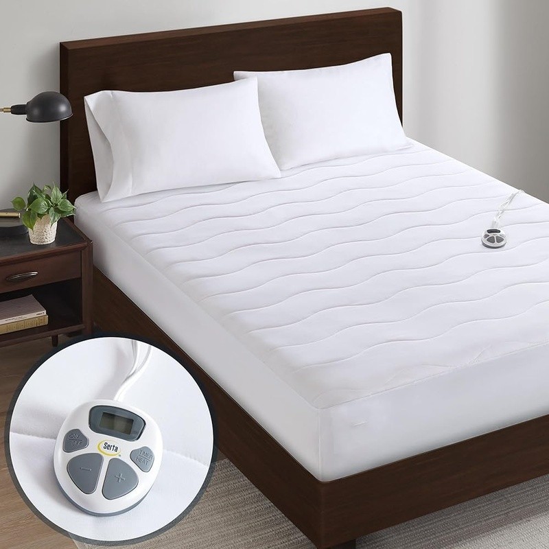 Heated Mattress Pad Dual Zone Temperature Auto Shut Off Microfiber Protector New
