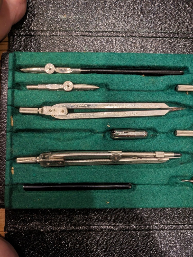 VINTAGE DRAFTING SET  - GERMANY Made #1209 Complete