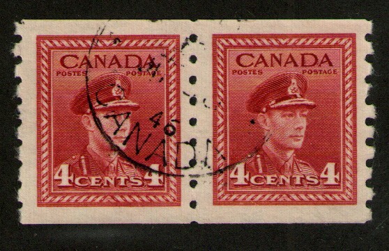 Canada   #267  Four Cent Coil  Used Pair