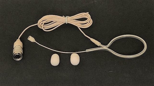 Single Earhook Headset Microphone w/ 4 pin mini XLR for Audio Technica Wireless