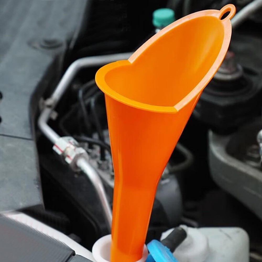 4 Pcs Plastic Long Neck Oil Funnel for Change, Multi-Function 4pcs - Orange