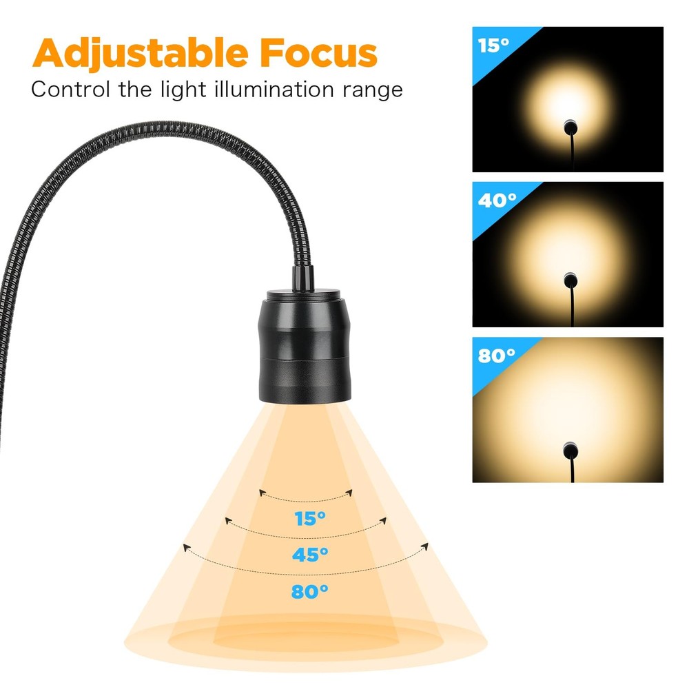 Zoomable Clip On Lamp Dimmable Spotlight for Dorm Bed Headboard Working