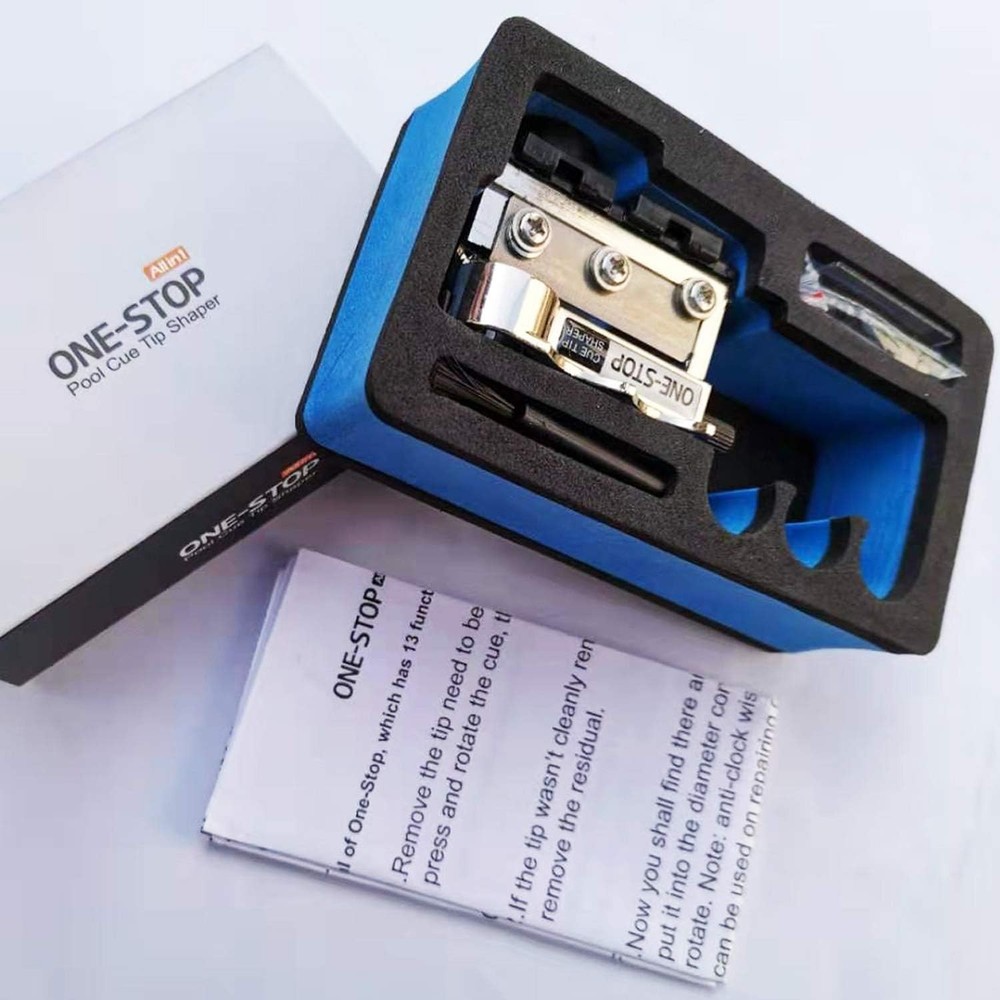 Billiard Cue Tip Shaping Tool - Versatile & Easy Operation with Instructions