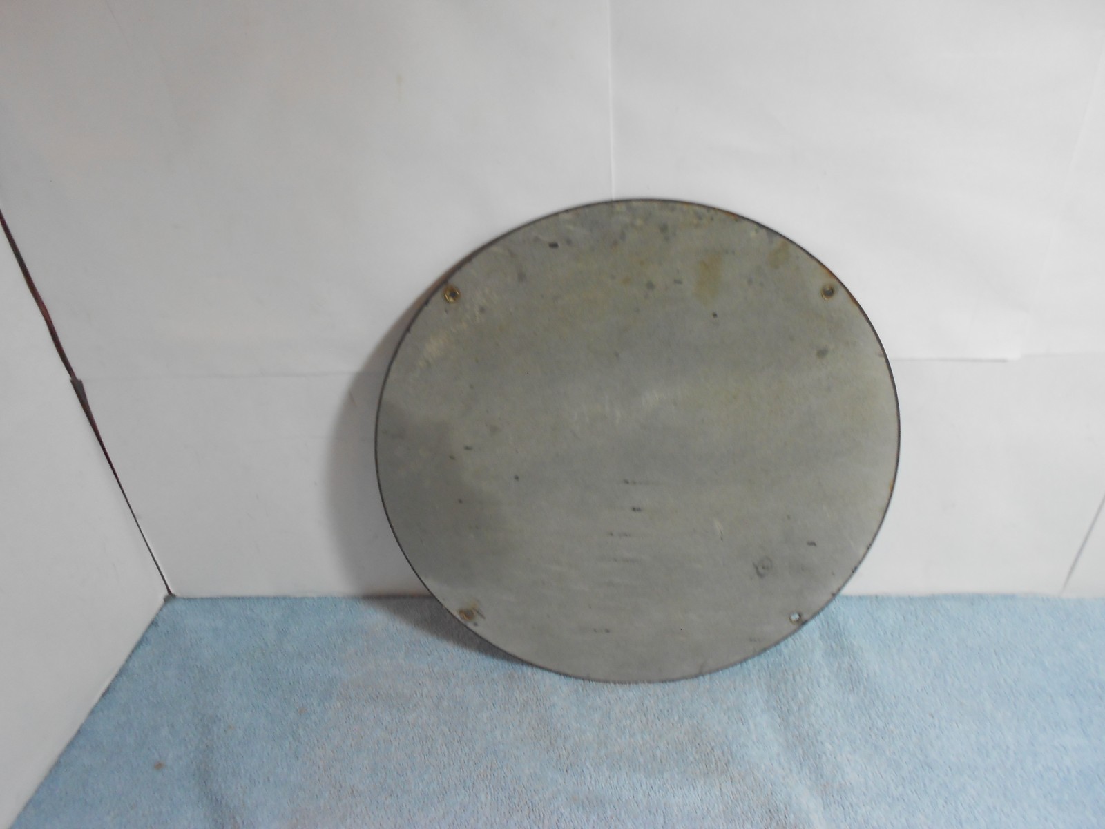 VINTAGE 11 in LAST CHANCE GARAGE ADVERTISING SIGN HEAVY METAL PORCELAIN - 825 B