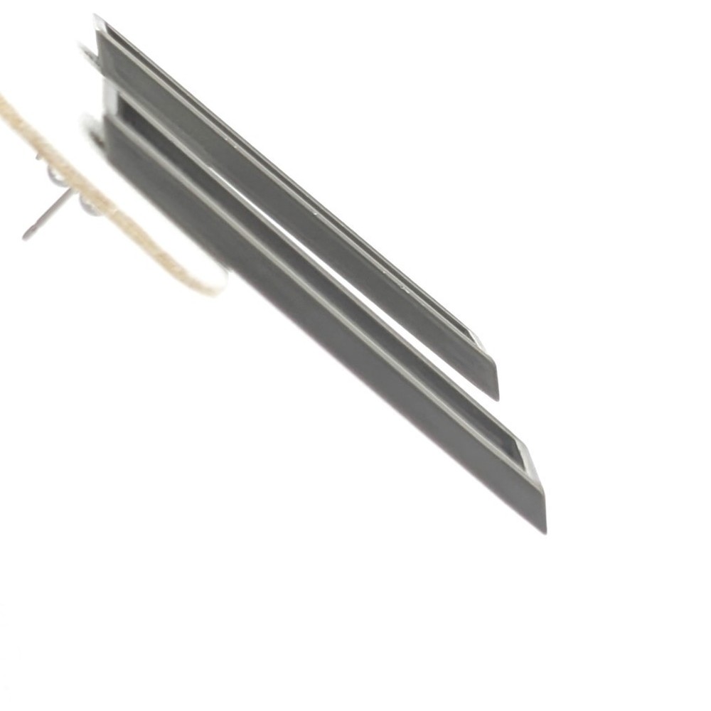 Vintage Rectangular Stud Earrings Gray | Long Geometric Modern Earrings Edgy