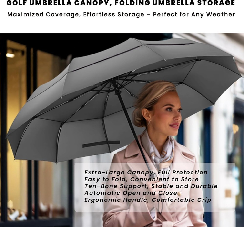 54 Inch Large Canopy Golf Umbrella Auto Open/Close
