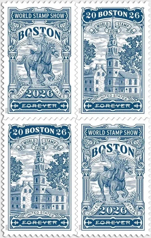 USPS Sheet of 20 Boston 2026 World Stamp Show First Class Letter Stamps 78 cents