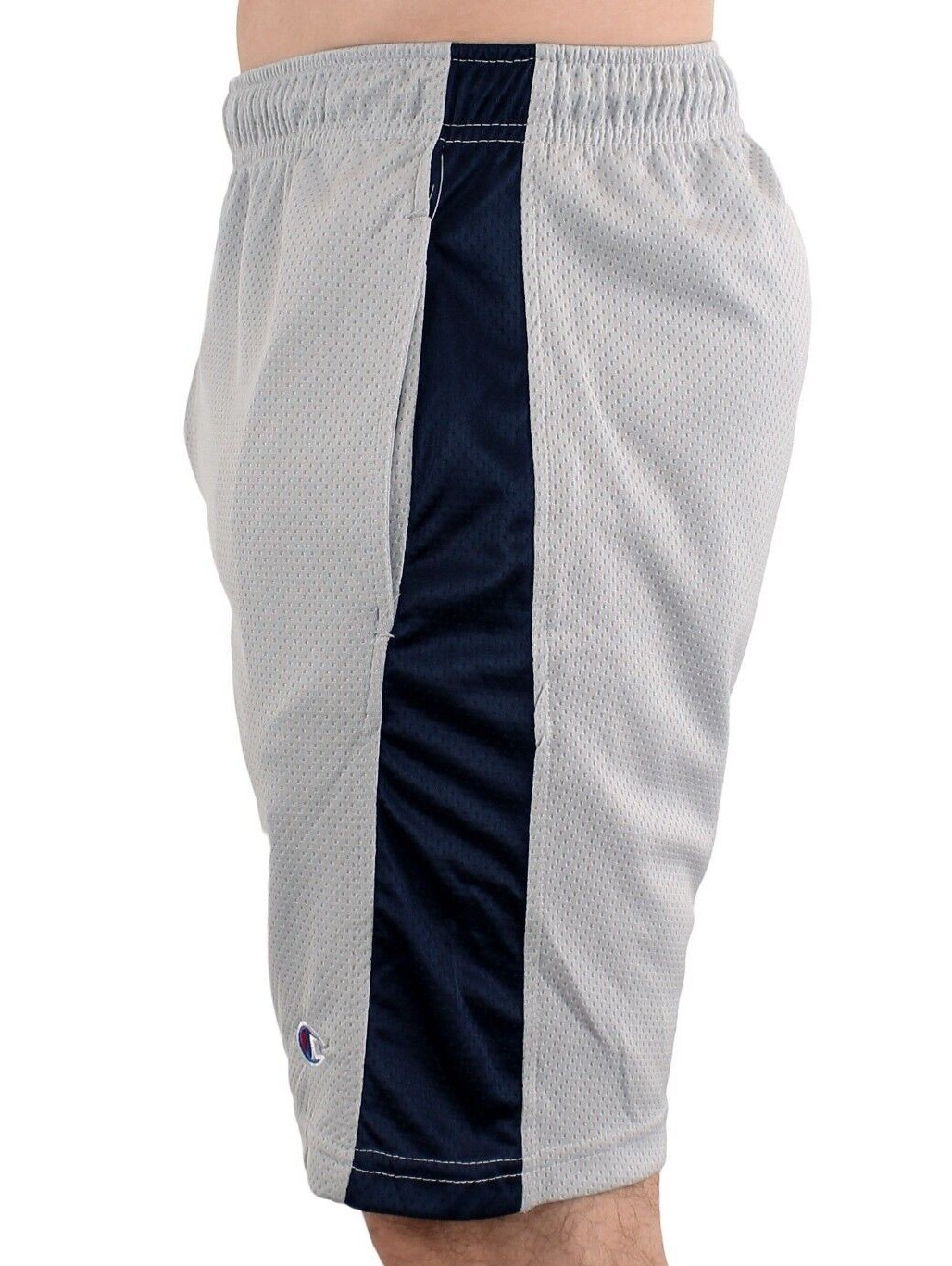 Champion Men's Basketball Workout Gym Shorts, 7.5" Inseam, Active Mesh Striped