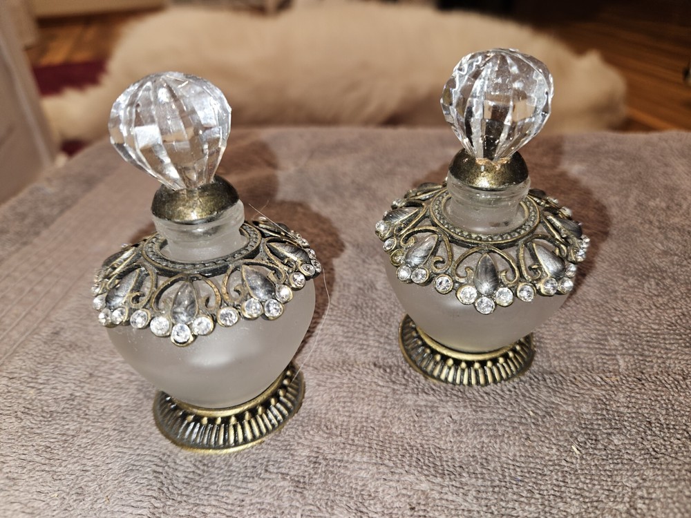 2 Studio Home Cut crystal perfume bottles