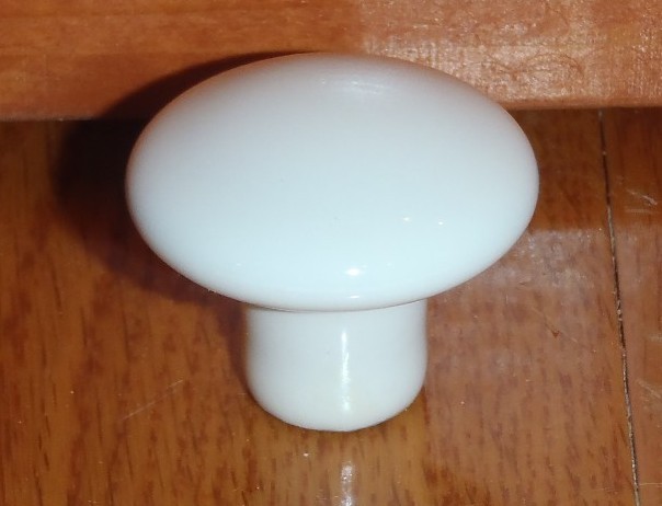 White Ceramic Porcelain Knobs 1 3/8" Diameter - 1 BUY = 2 KNOBS FOR $1.50 -