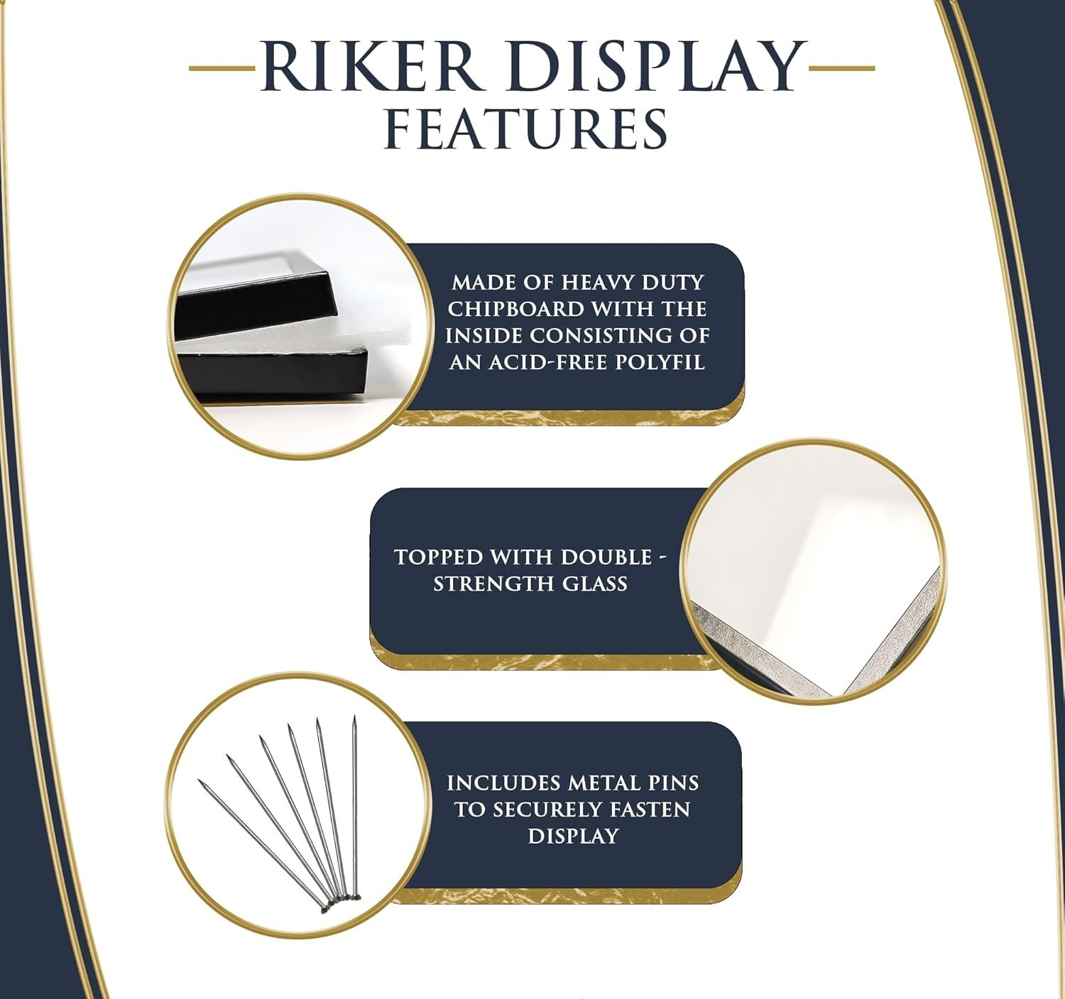 Riker Display Case 12 x 8 x 3/4 Arrowheads Fossil Pin Medal Coins USA Shadow Box