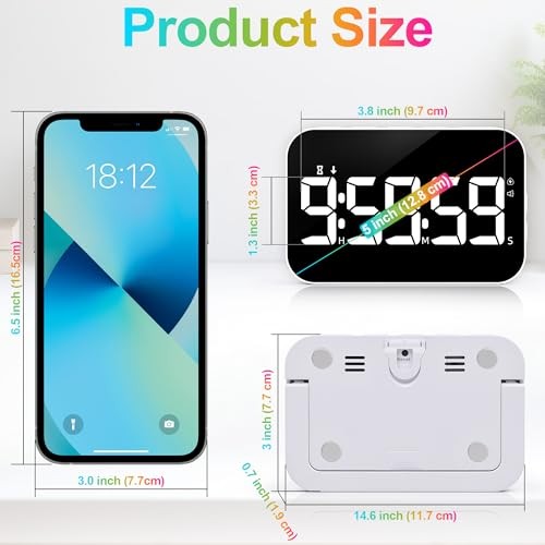 Kitchen Digital Timer, Rechargeable Magnetic Timers with White Timer