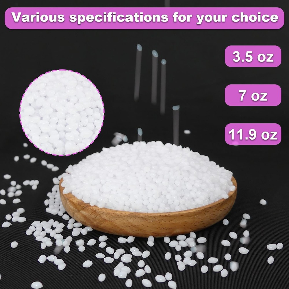 Moldable Plastic Pellets - Thermoplastic Beads Polymorph Meltable white