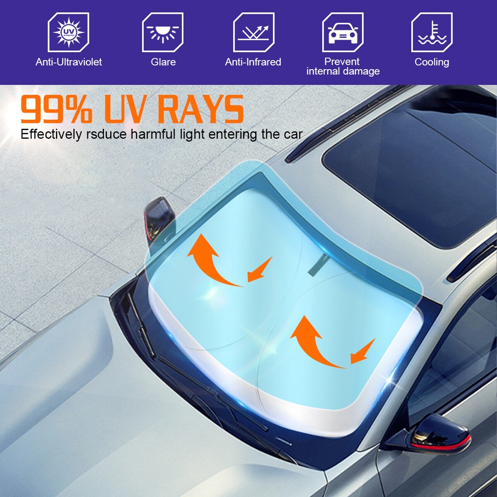 For Ford F250 2017 Windshield Sun Shade Front Window Cover Car Visor Foldable