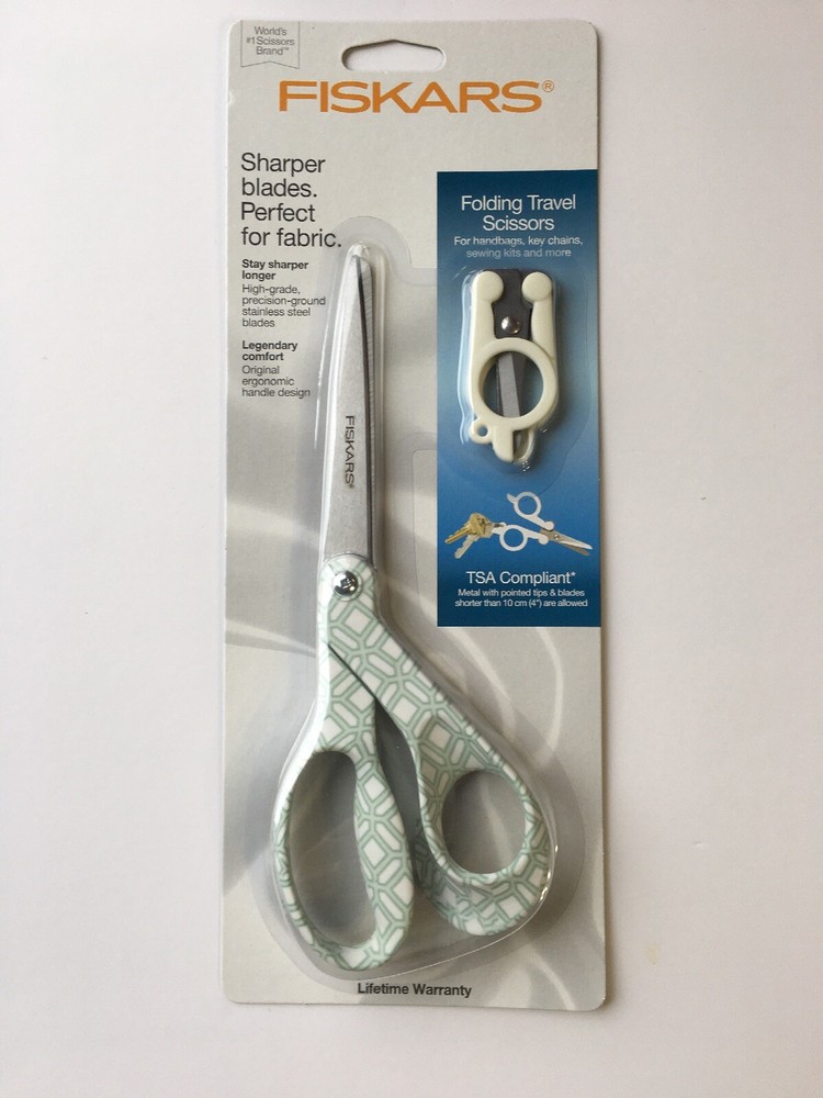 Fiskars 2pc Cutting Scissors Set - 8" Designer Scissors, 4" Travel  2 piece