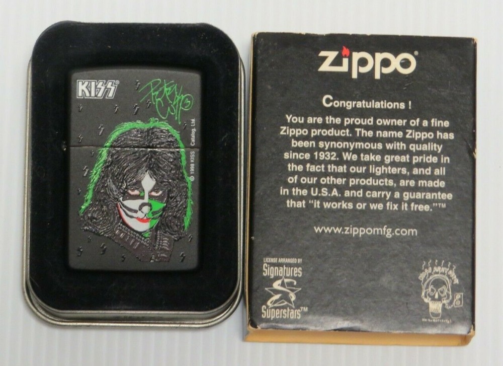 KISS PETER CRISS ZIPPO LIGHTER UNUSED IN BOX