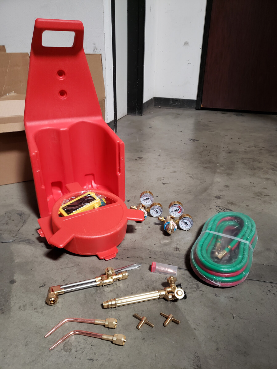 Portable Welding Oxygen Acetylene Torch Kit with Carrying Tote -No Tanks