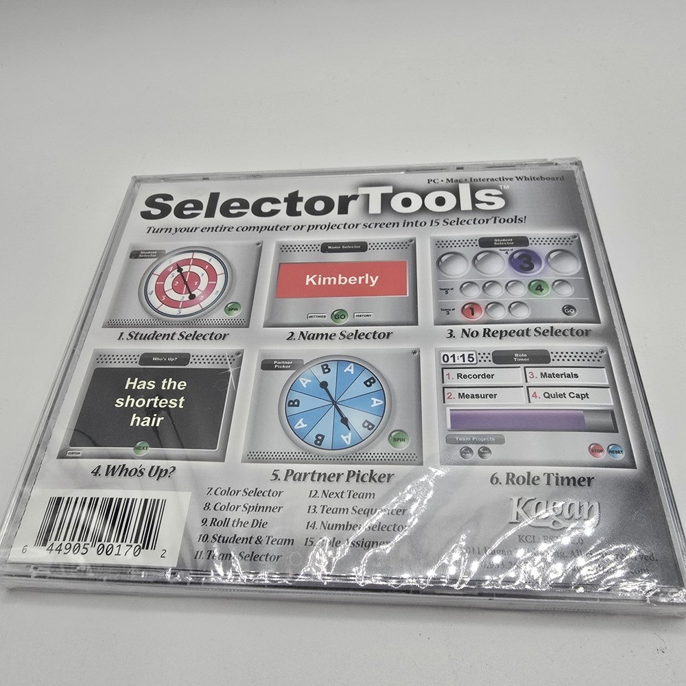 Kagan Selector Tools V 3.0 CD Classroom Management PC Mac Teachers Presentations