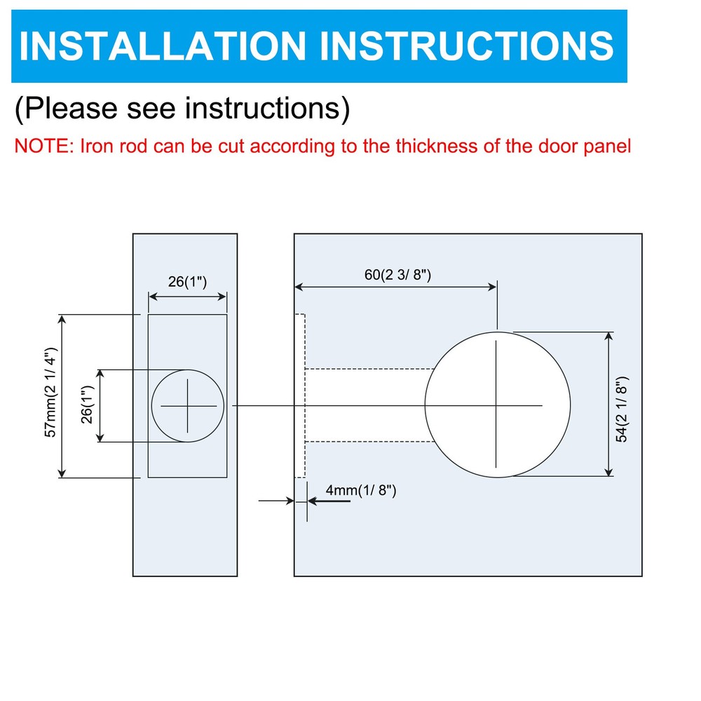 2Pcs Round Recessed Door Lock with Color Coded Indicators 2 3/8" Backset Silver