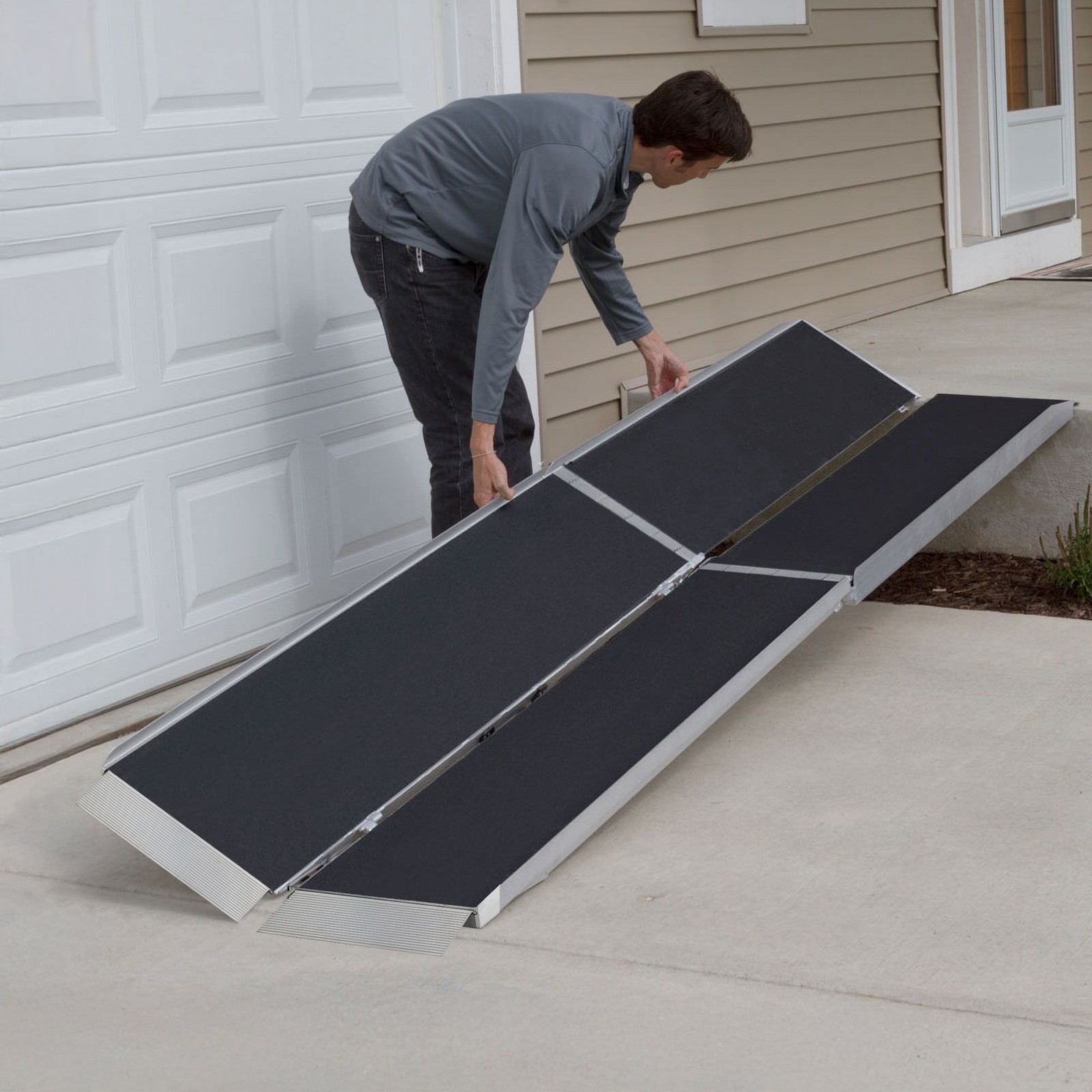 Silver Spring WCMF-12 Aluminum Multi-Fold Wheelchair Ramp -12' Long