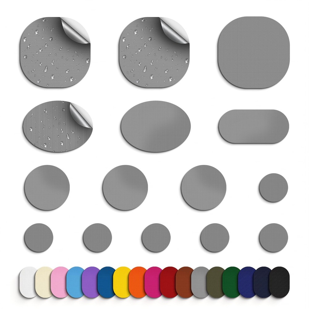 45PCS Down Jacket Repair Patch for Puffer Three Sizes, Pre-Cut-Dark Grey