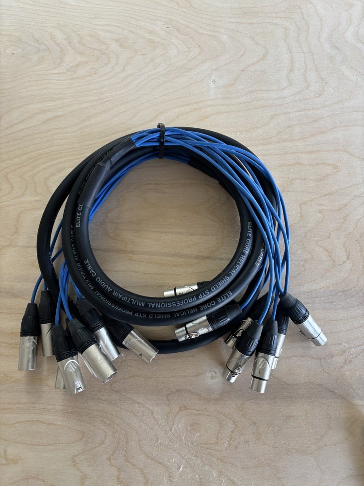 Elite Core 8 Channel 10' XLR Mic Stage Studio Extension Patch Snake Cable