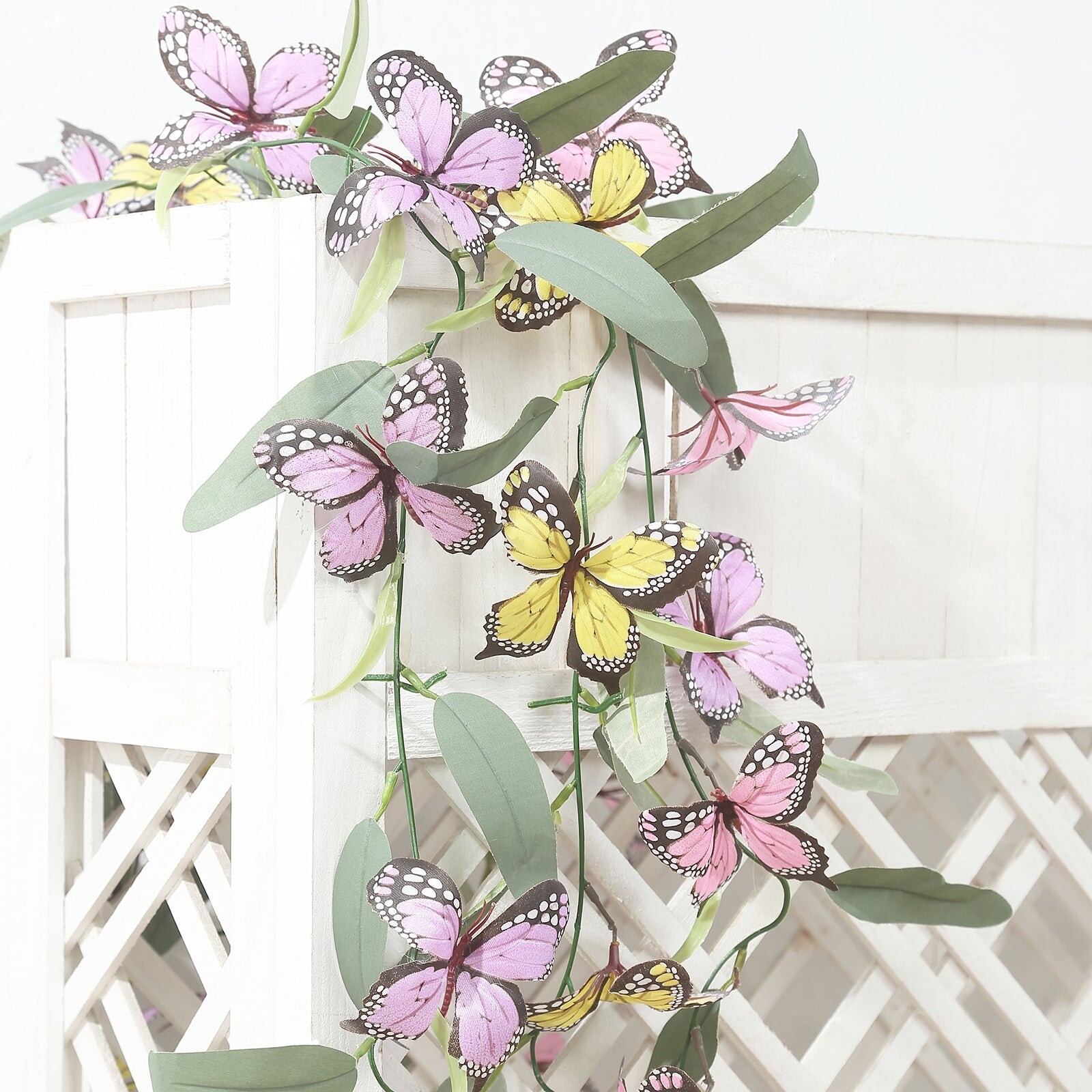 3 pcs ASSORTED 6ft Butterfly Flowers GARLANDS Willow Greenery Leaves Party Event