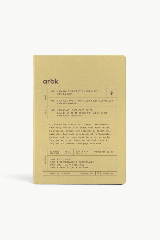 Artik A5 Notebook in Olive - Dotted- NEW