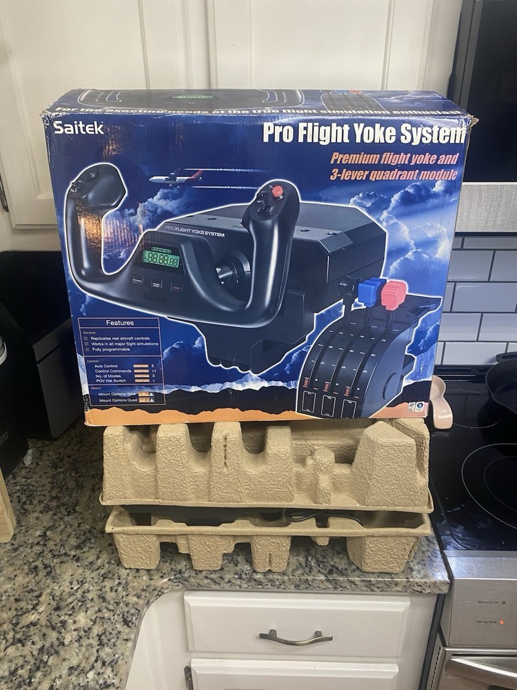 Saitek Pro Flight Yoke Throttle Quadrant Professional Simulation System