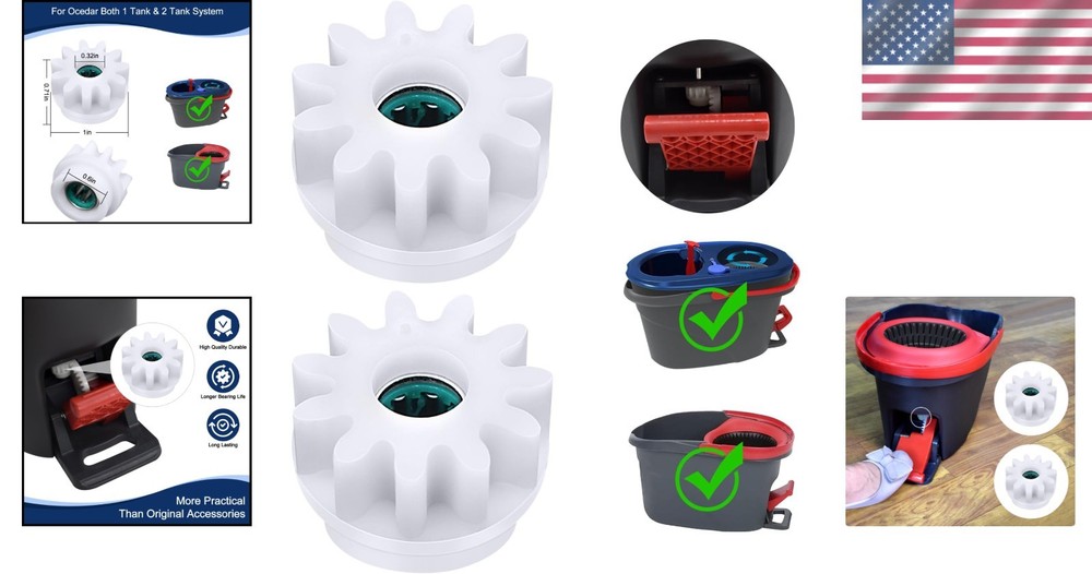 2 Pcs Easy Mop Replacement Gears for Oceda Vilida Spin Mop - Durable & Efficient