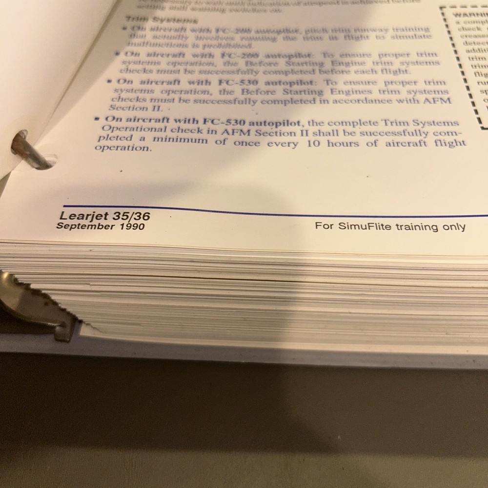 SimuFlite Learjet 35/36 Technical Manual