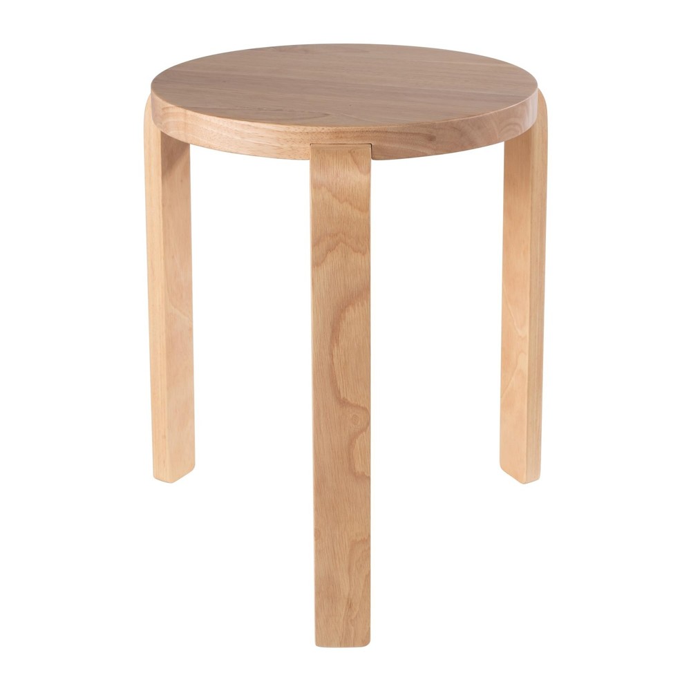 Mateo Round Backless Stacking Stools - Set of 2 - Blonde Oak
