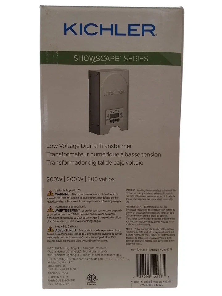 Kichler 12217 Programmable 200W 12V/15V Multi-Tap Landscape Lighting Transformer