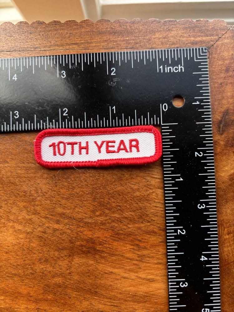 10TH YEAR EMBROIDERED SEW ON PATCH