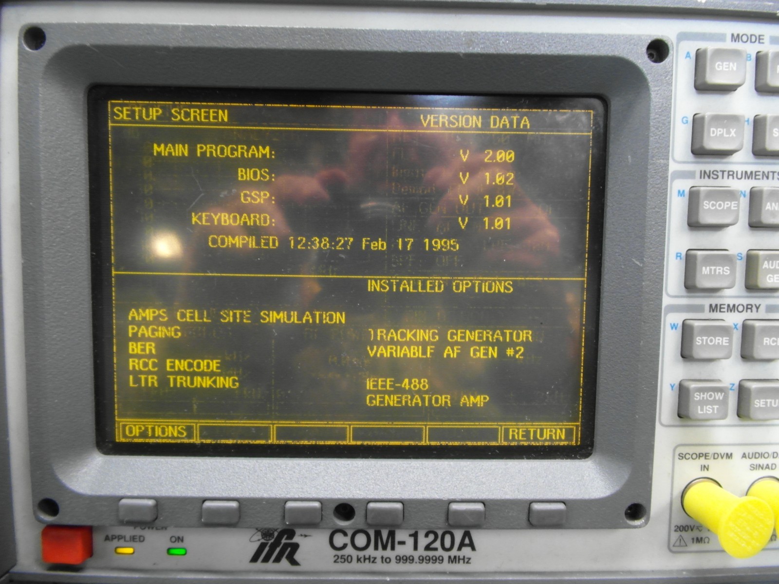 Aeroflex IFR COM-120A Communication Service Monitor CALIBRATED LOADED READ