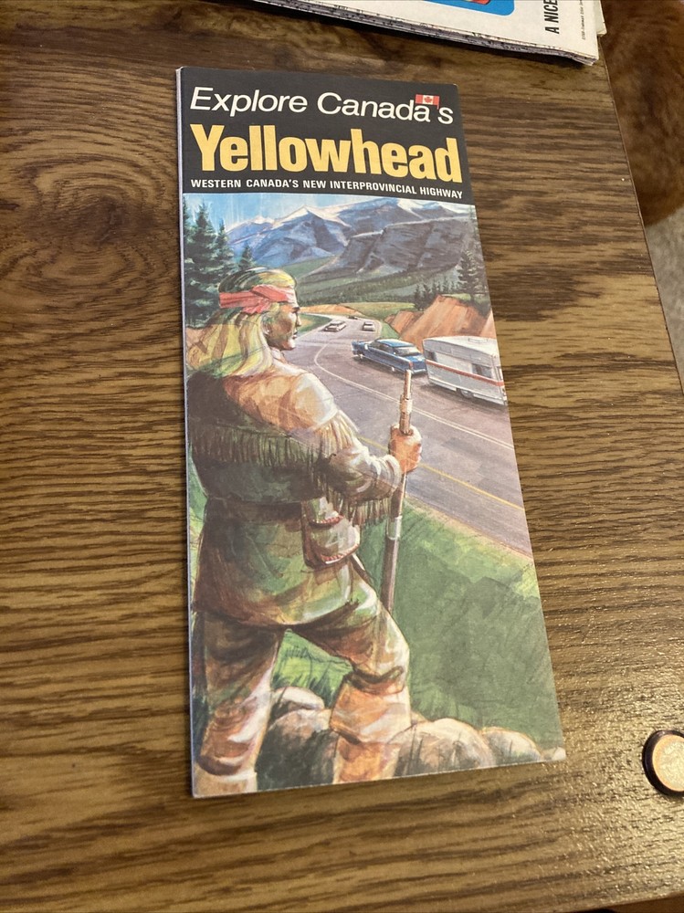 Vintage Map - Explore Canada's Yellowhead Map Guide 1960