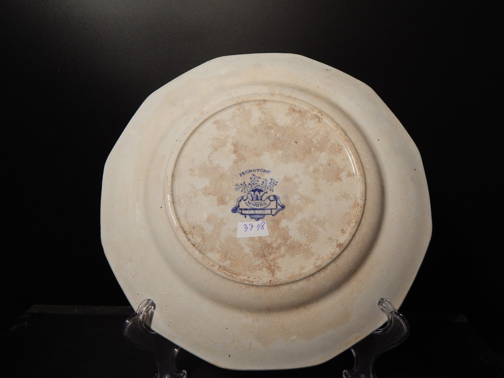 Antique Georgian Ironstone Transferware Plate, E. & G. PHILLIPS Marine Pattern