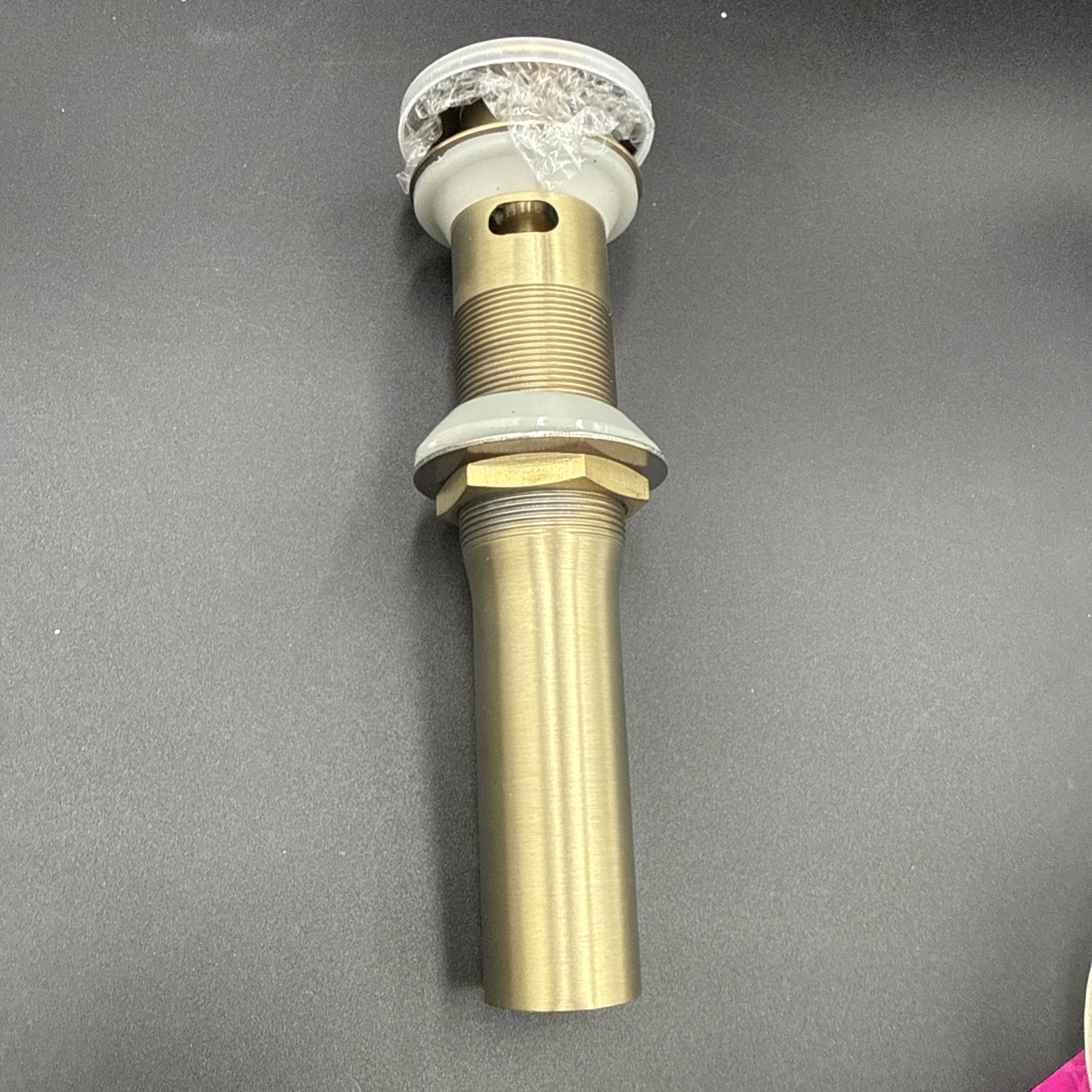 Bathroom Pop up Drain Without Overflow Vessel Sink Strainer with Brushed Gold