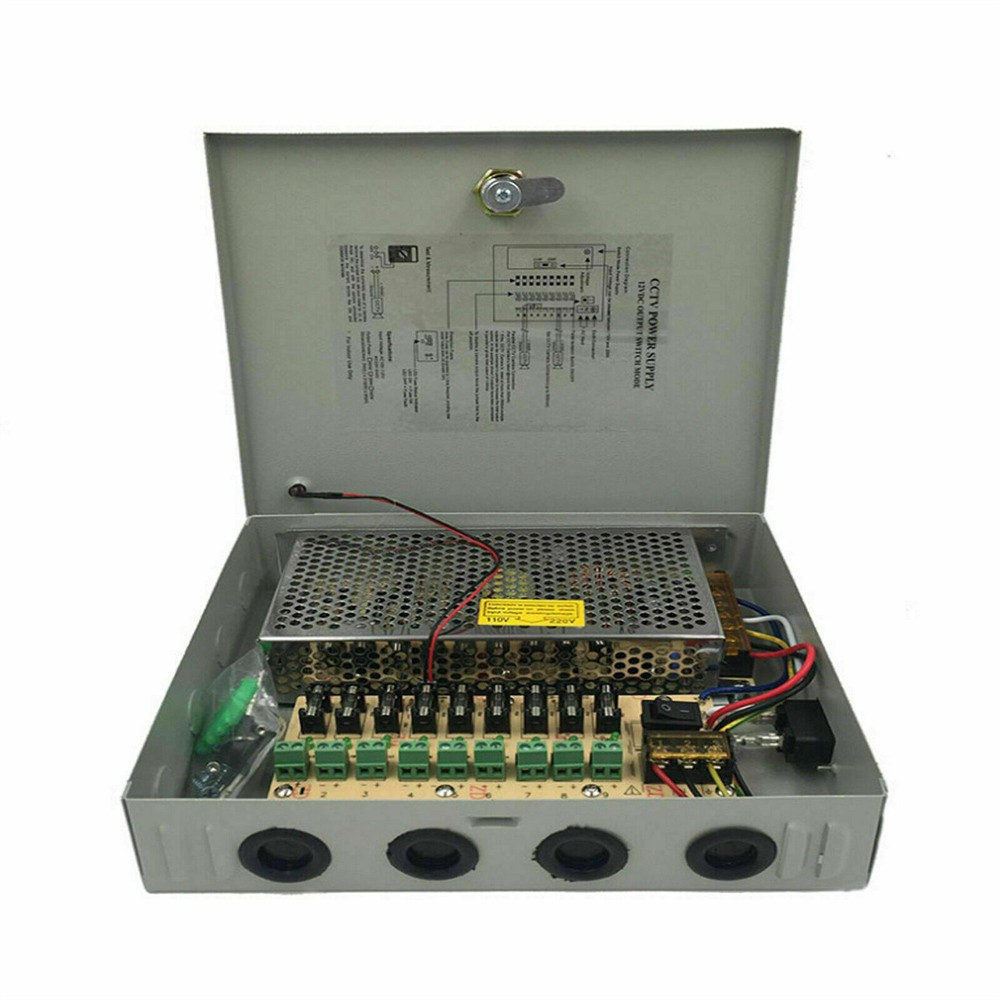 Central Power Distribution Box 9 Output Overvoltage Protection for CCTV System