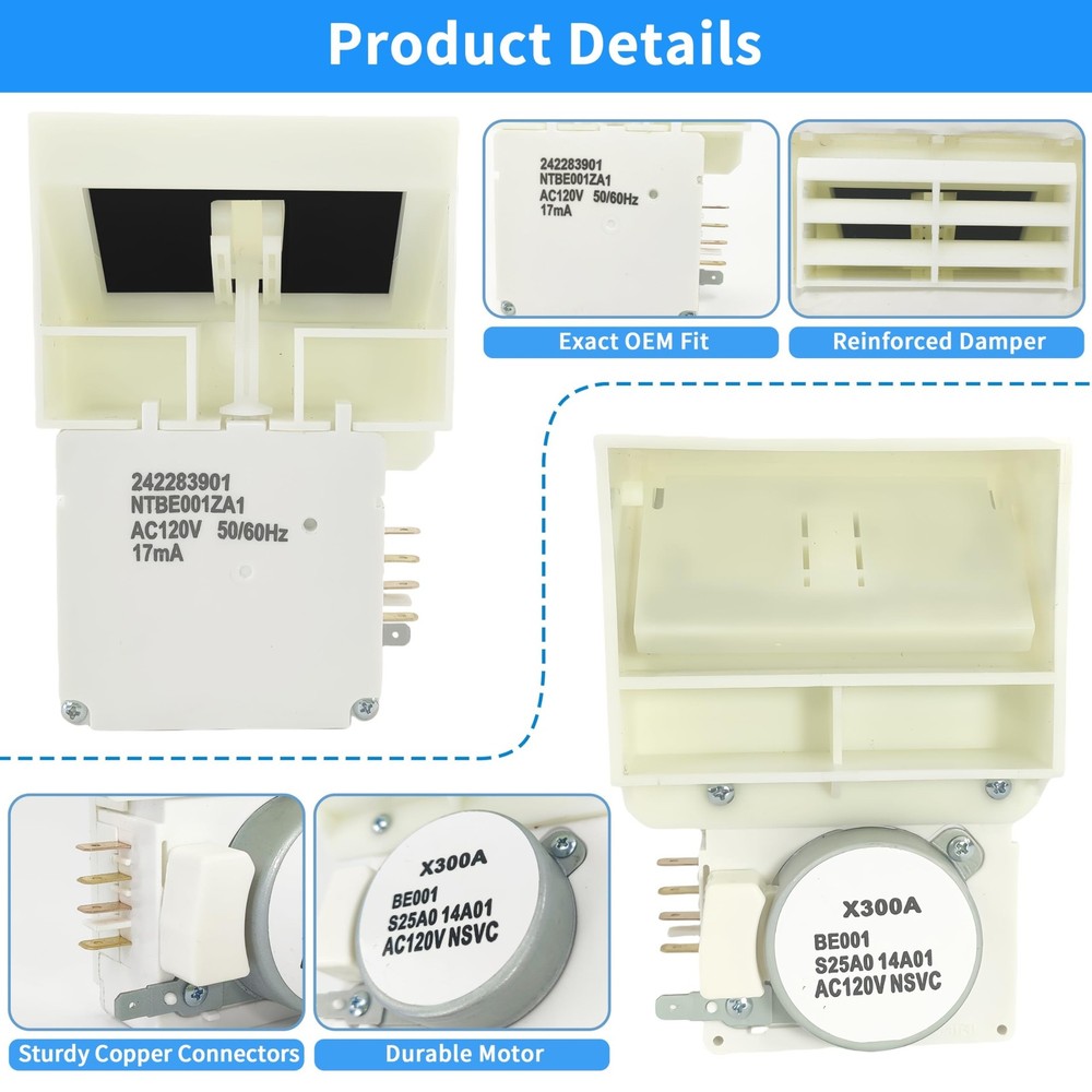242303001 Refrigerator Damper Assembly Air Damper Control Replacement Compati...