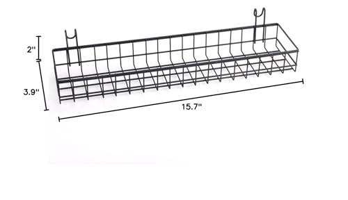 Kaforise Hanging Basket for Wire Wall Grid Panel, Multi-Function Small, Black
