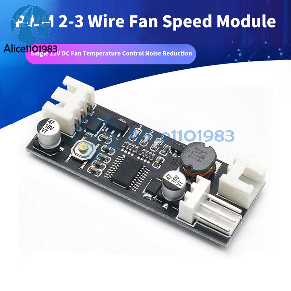 DC12V Computer Fan Temperature Control Governor Speed Controller Module 2~3Wire