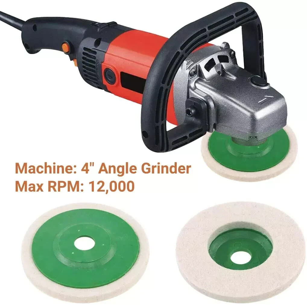 10 Pack 4" Wool Polishing Discs for Angle Grinder Finishing Wheel Buffing Pads