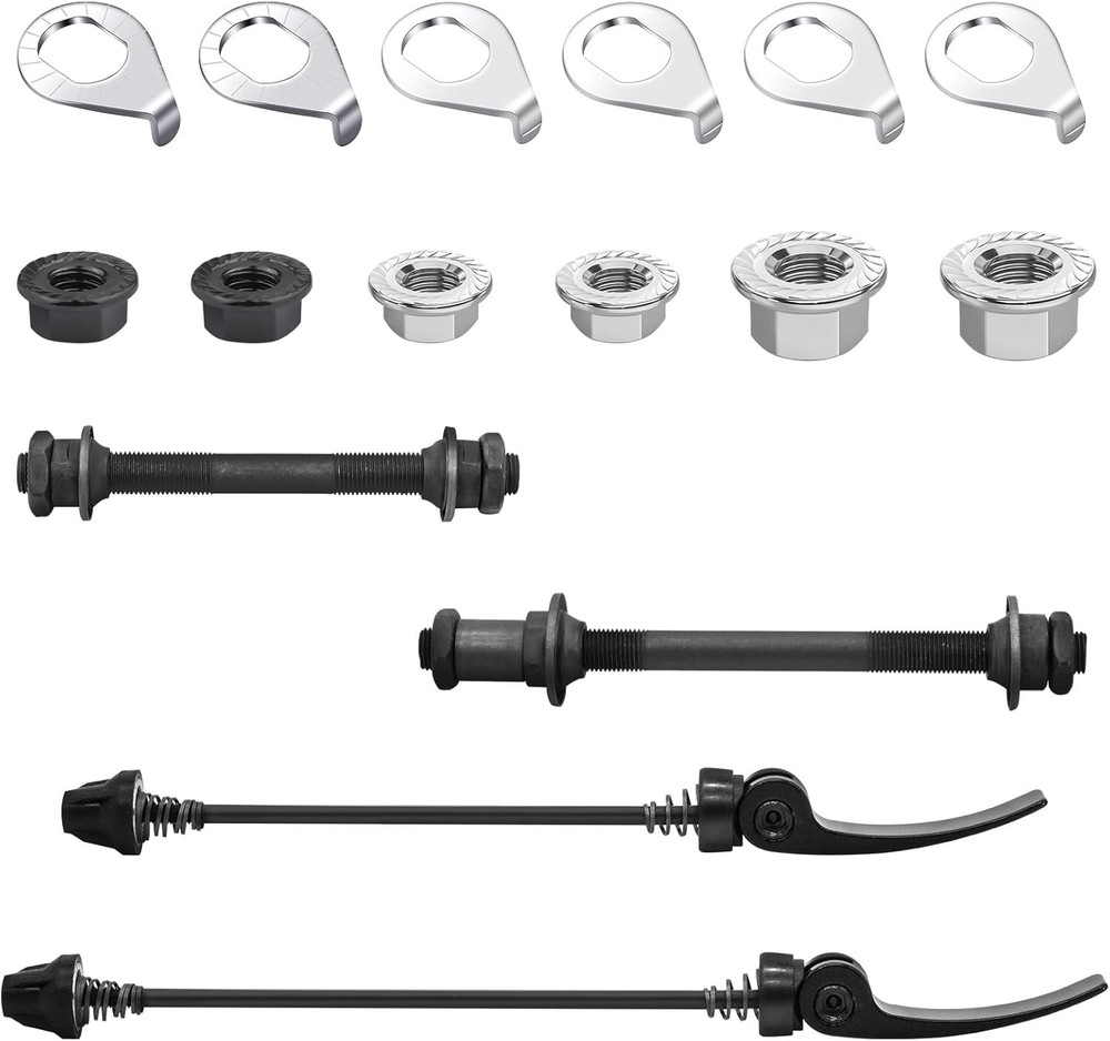 16Pcs 3 Size with Quick Release Skewer Front & Rear Bicycle Axle Replacement ...