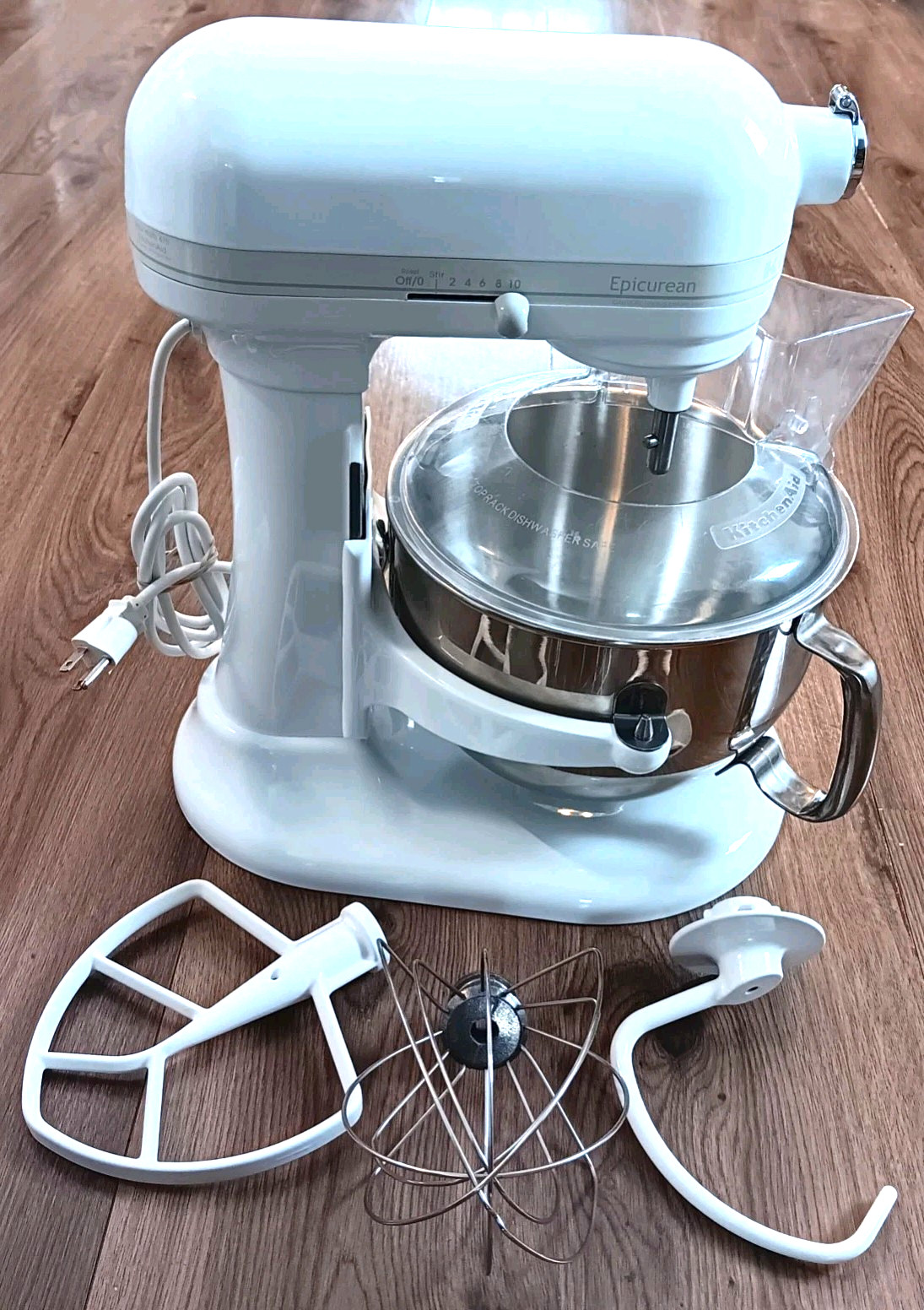 Used KitchenAid RKT2651XWW White Epicurean 6 QT 10 Speed Mixer Bowl Shields