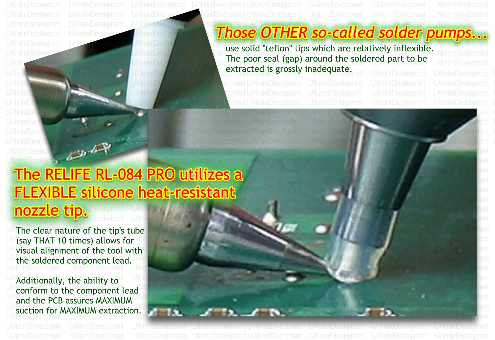 RELIFE RL-084 Alum Desoldering Vacuum w/Powerful Suction for PCB Solder Removal