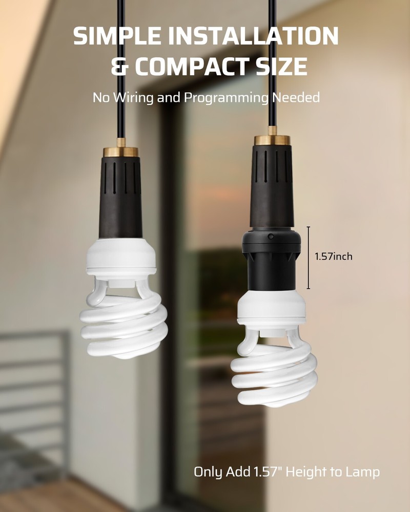 DEWENWILS 2 Pack Automatic Dusk to Dawn Light Bulb Sockets, Light Sensor Socket