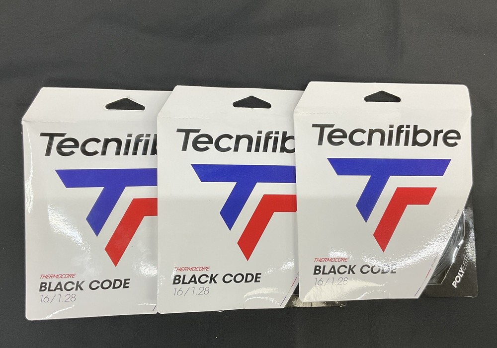 Tecnifibre Black Code 16 Gauge Tennis String 3 Pack